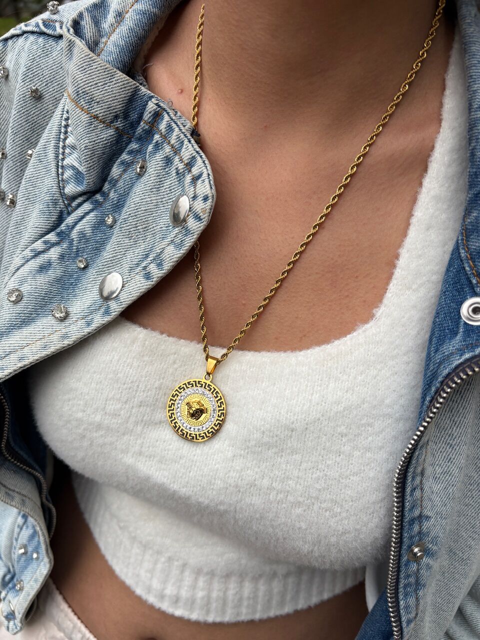 İthal Versace çelik kolye