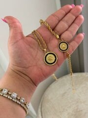 İthal Versace kolye bilek seti