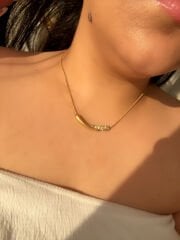 Çelik tasarım fildişi modelli kolye