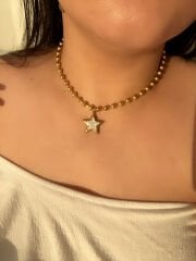 Dorika model yıldızlı çelik kolye